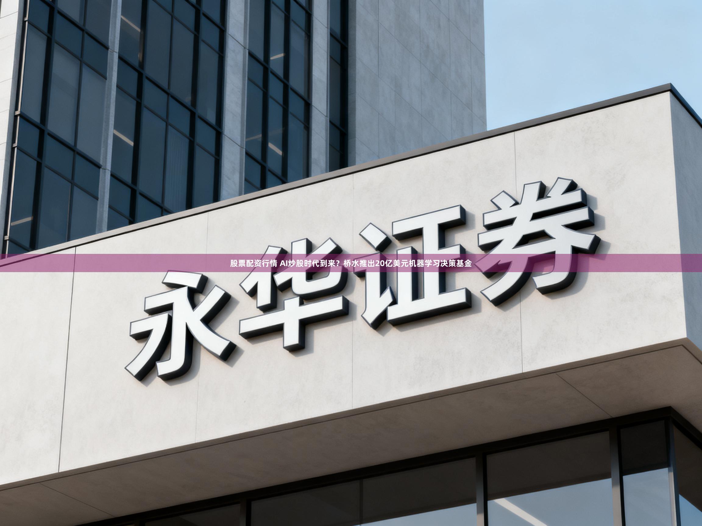 股票配资行情 AI炒股时代到来？桥水推出20亿美元机器学习决策基金