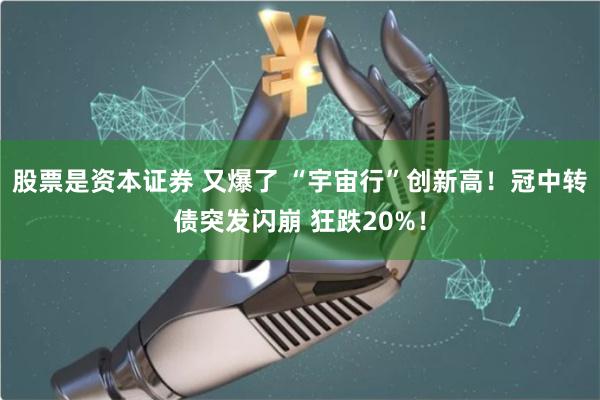 股票是资本证券 又爆了 “宇宙行”创新高！冠中转债突发闪崩 狂跌20%！